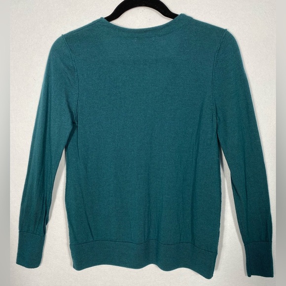 Halogen 100% Merino Wool Dark Green V-Neck Cardigan Sweater size large - Picture 11 of 12